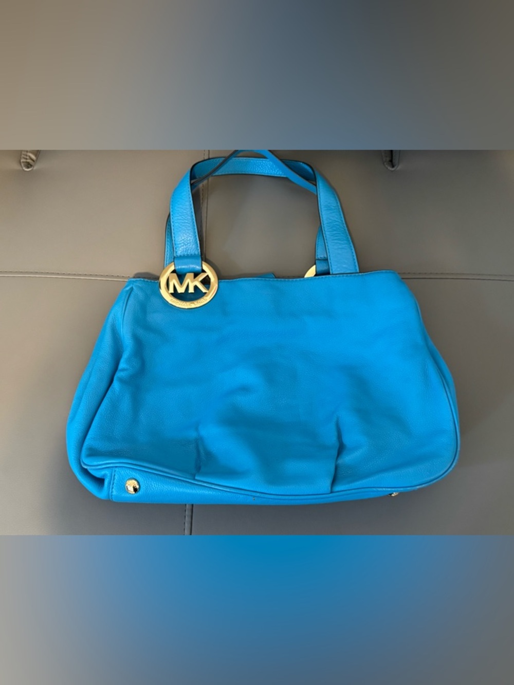 Michael Kors Shoulder Bag and Wallet Turquoise and Gold - Picture 1 of 12